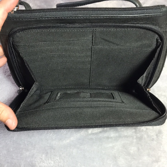 FOSSIL Leather crossbody shoulder bag black - Picture 7 of 16